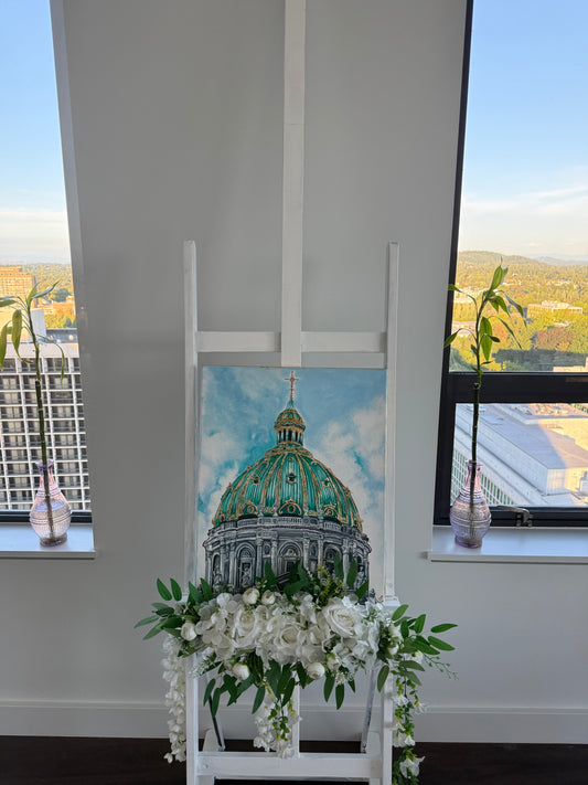 Copenhagen Crown” — Original Painting with 24K Gold Leaf