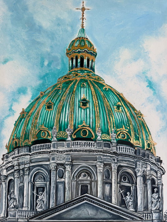 Copenhagen Crown” — Original Painting with 24K Gold Leaf